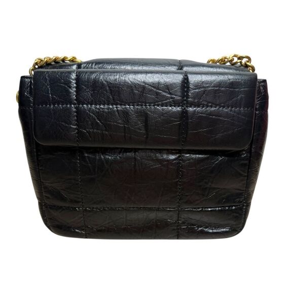 Sadi Leather Purse Gold Chain Black Modern Shoulder Bag NEW - Picture 8 of 10